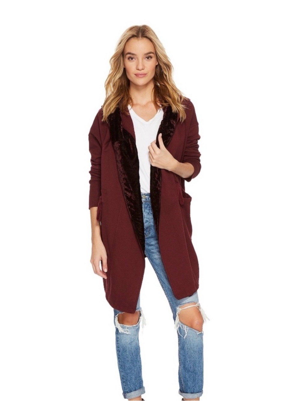 Free People Westwood Cardigan Hooded Velvet